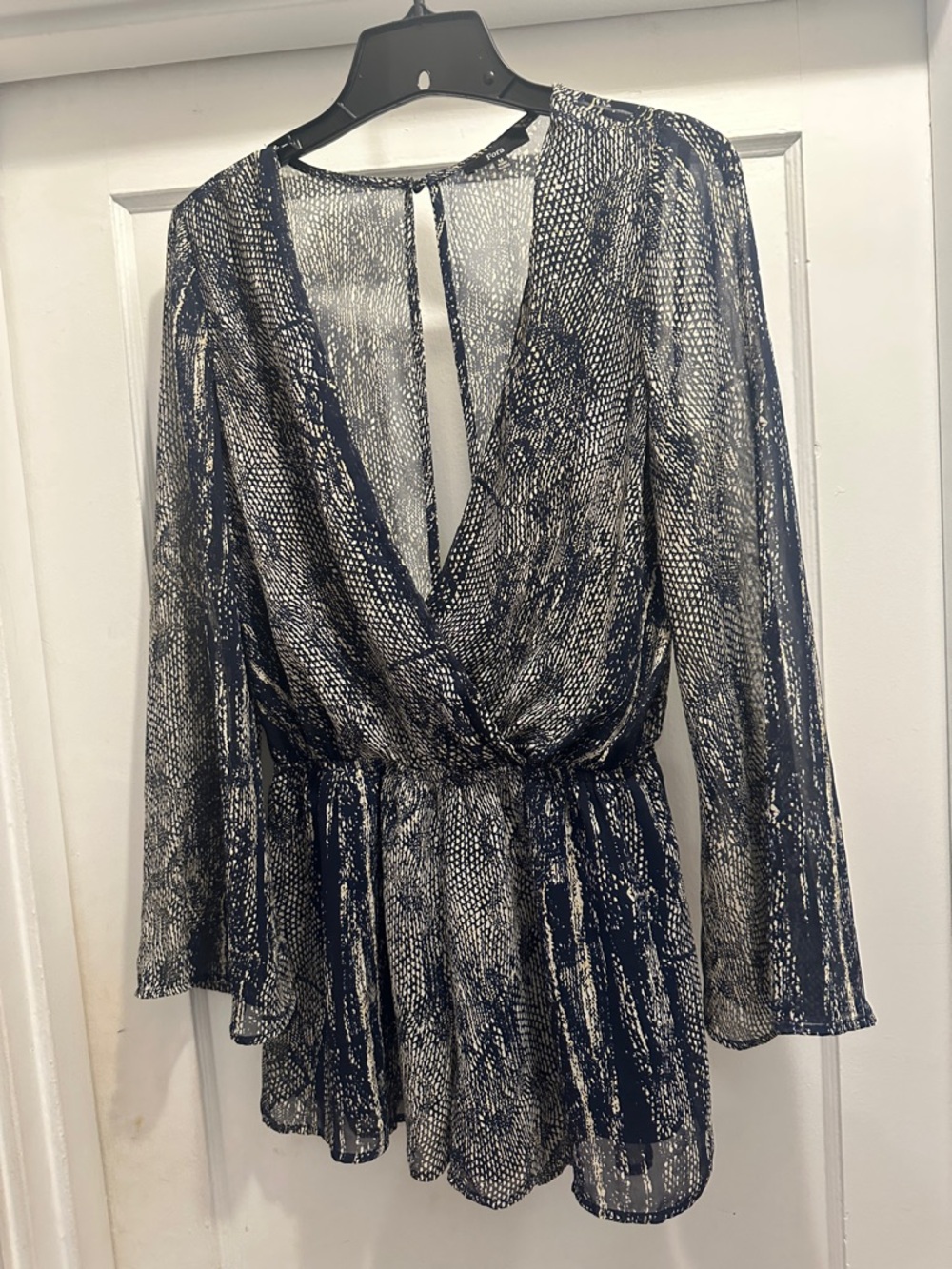 Elegant Navy Lace Romper - Preloved